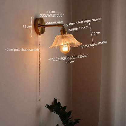 Decorbites™ Japanischer Stil LED-Glas-Kupfer-Wandleuchte für Restaurant, Bar, Schlafzimmer, Badezimmer