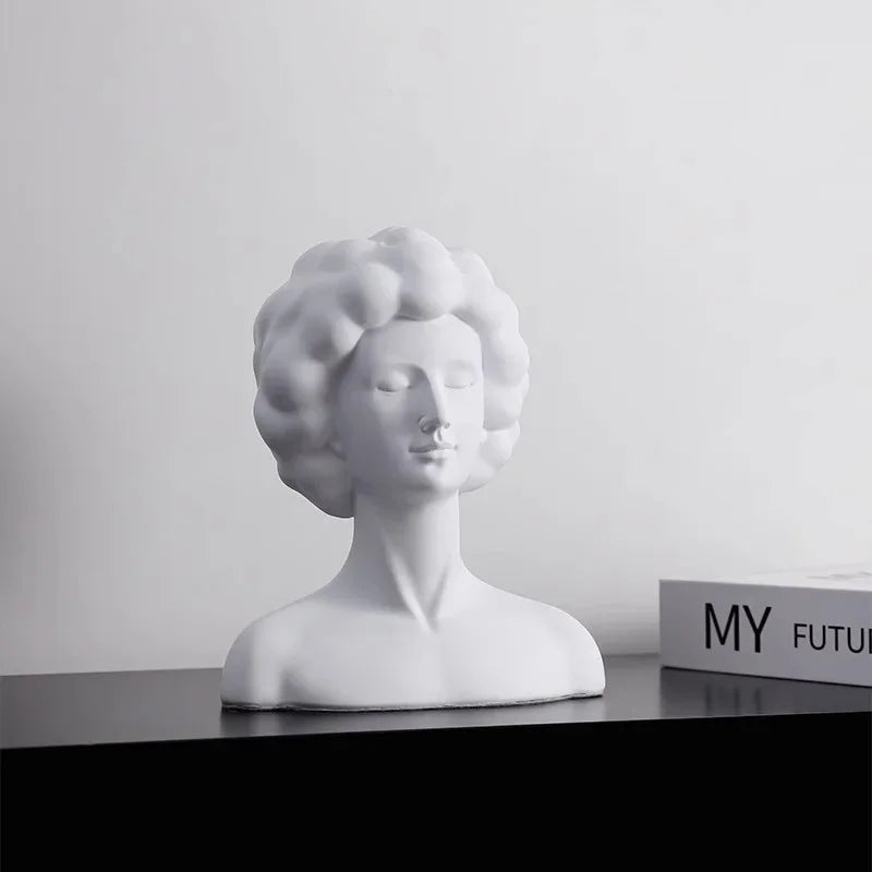 Decorbites™ Abstrakte Porträt-Harzfigur Skulptur Schwarz-Weiß Wohnraumausstattung