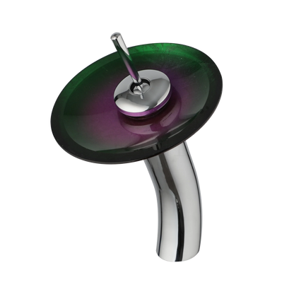 Decorbites™ Glas-Schaukel-Griff-Waschbeckenarmatur, Wasserfall-Mischbatterie, Chrom-Finish