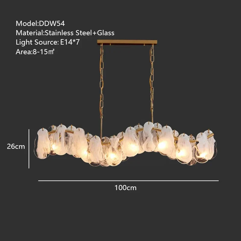 Decorbites™ Wolkenverglasungs-Kronleuchter: Moderne LED-Lüster für Innenbeleuchtung im Wohnzimmer-Dekor