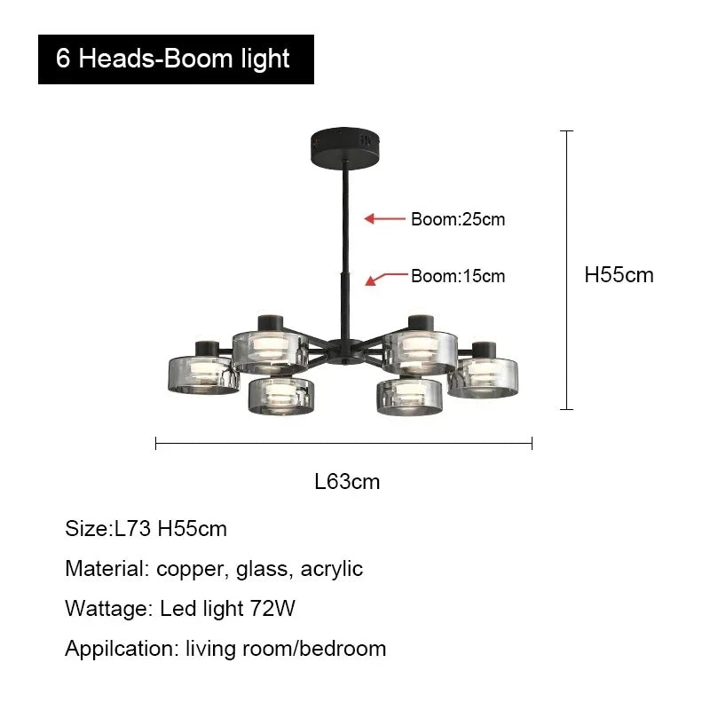 Decorbites™ Glas-LED-Kronleuchter: Modernes minimalistisches Kupfer-Pendant-Licht für Wohnzimmer und Schlafzimmer