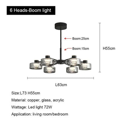 Decorbites™ Glas-LED-Kronleuchter: Modernes minimalistisches Kupfer-Pendant-Licht für Wohnzimmer und Schlafzimmer