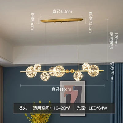 Decorbites™ Goldener Ring-Glasball-Lüster mit Fernbedienung für Wohn- und Esszimmer