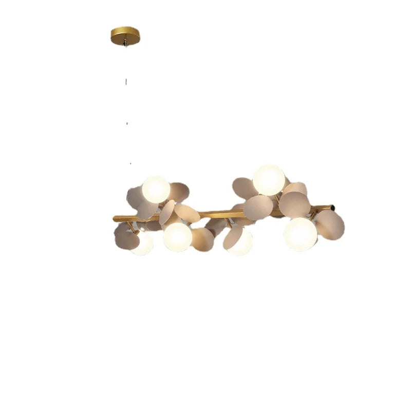 Decorbites™ Goldenes Metall G9 LED Anhänger-Kronleuchter mit Acryl-Blumen-Dekor