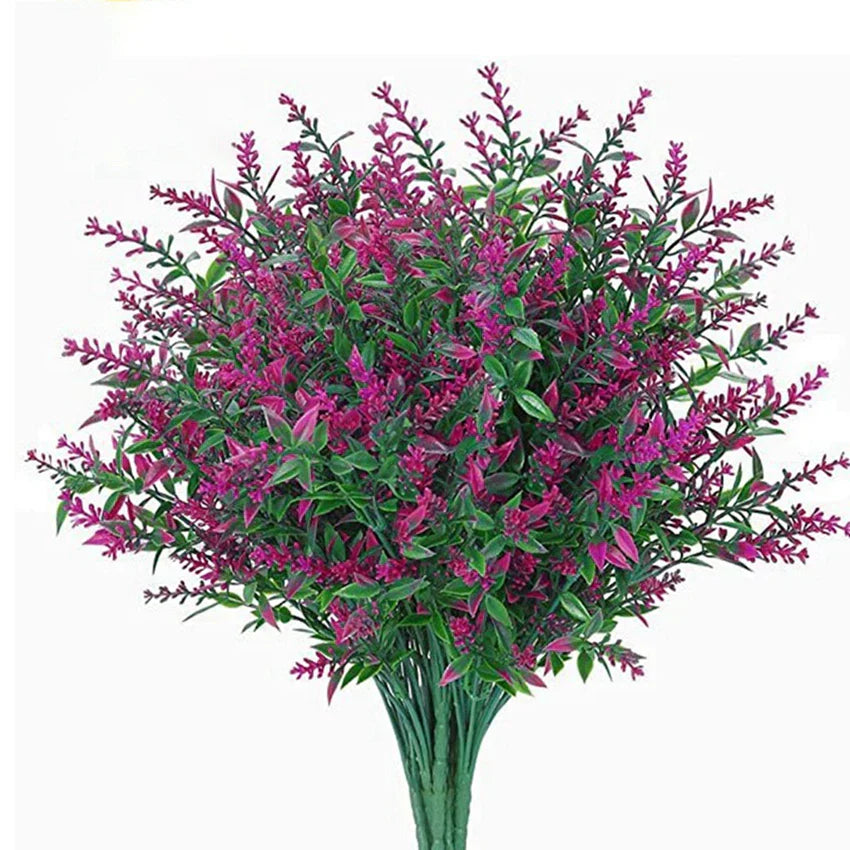 Lavender Plastic Grass Bouquet