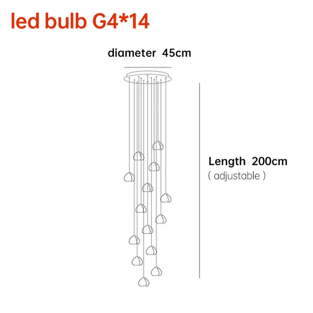 DecorBites™ Crystal Ball Nordic LED Chandelier - Modern Staircase Decorative Lighting