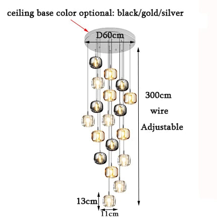 DecorBites™ Crystal LED Chandelier for Home Decoration and Modern Lighting