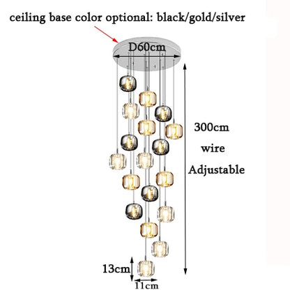 DecorBites™ Crystal LED Chandelier for Home Decoration and Modern Lighting