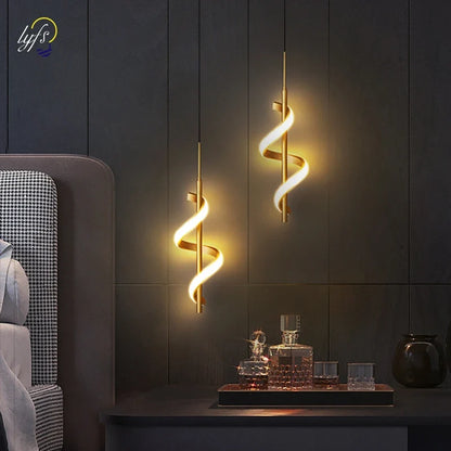 Modern Copper Pendant Light in Black and Gold