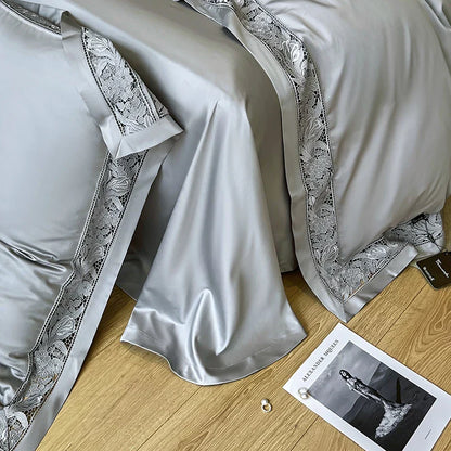 Decorbites™ Luxe 1500TC Ägyptische Baumwolle Spitzenweiter Bettwäsche-Set: Bettbezug, Laken, Kissenbezüge