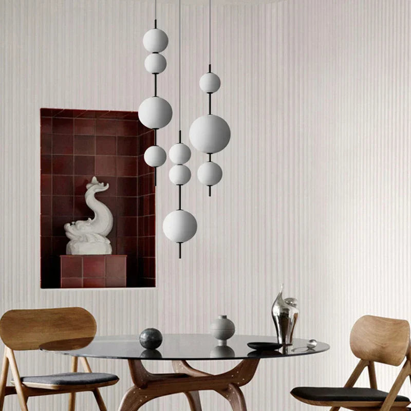 Decorbites™ LED Weiß Glas Kugel Hängeleuchte für die Hausdekoration.