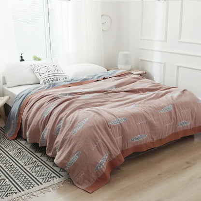 DecorBites™ Kawaii Fish Cotton Gauze Blanket