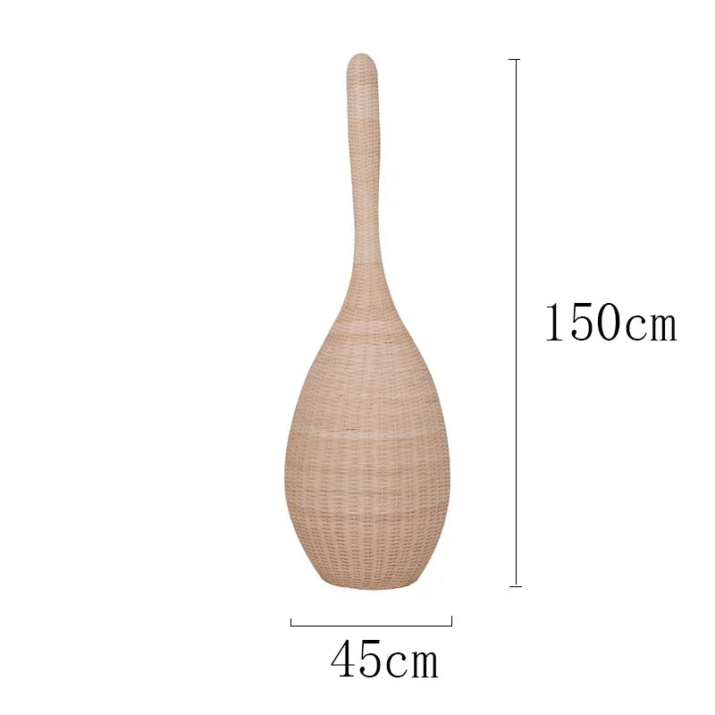 Decorbites™ Bambus-Bodenleuchte: Einzigartige Rattan-Lampe für Wohnzimmer, Schlafzimmer und Teehäuschen-Dekoration
