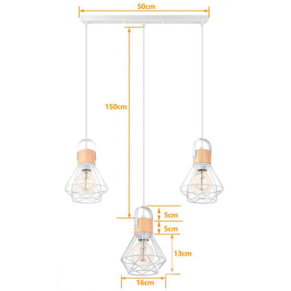 Decorbites™ Industrielle Holz-Hängeleuchte für Esszimmer Wohnzimmer Küche LED-Leuchte