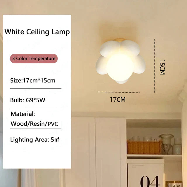 Decorbites™ Kinder Blüten Harz Wandlampe LED G9 Birne Weiß Rosa Kreative Schlafzimmerdekoration