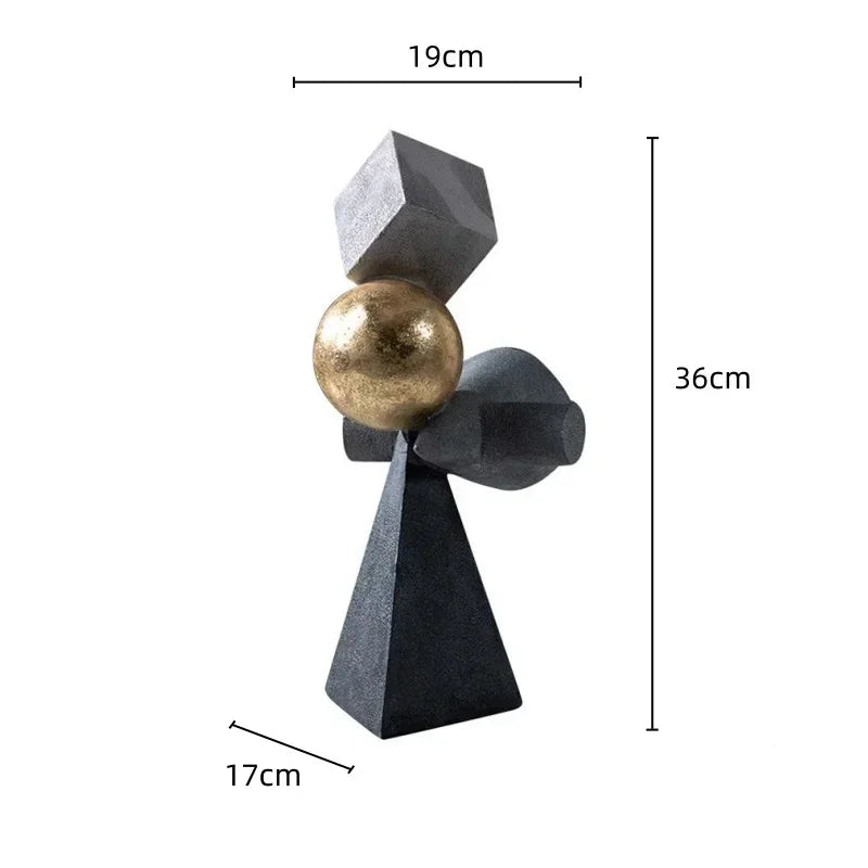 Decorbites™ Geometrische Goldkugel-Skulpturen-Statuen für die Heimdekoration