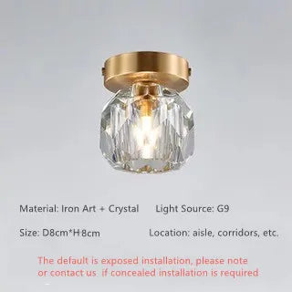 DecorBites™ Diamond Crystal Ceiling Lights: Modern LED Fixture for Bedroom, Corridor, Aisle, Entrance, Bar, Cafe