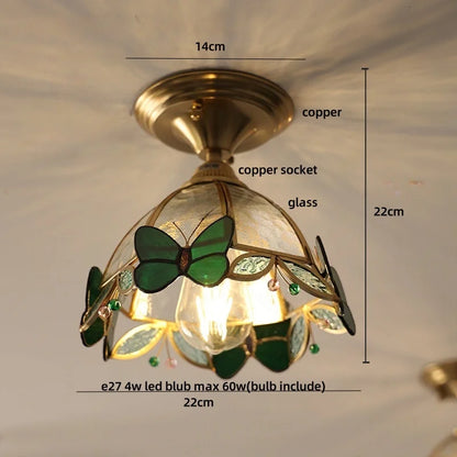 DecorBites™ Glass LED Ceiling Lamp Modern Copper Socket Ceiling Lights