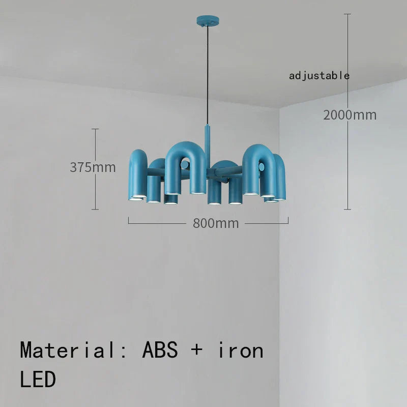 Decorbites™ Art-Deco-Metall-Leuchter in Schwarz, Orange und Grau – Verstellbares Kabel – Beleuchtung für Esszimmer, Eingangsbereich, Schlafzimmer
