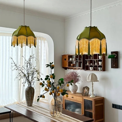 Decorbites™ Grüner Troddel-LED-Hängeleuchte - Amerikanische Vintage-Hängelampe für Zuhause und Café.