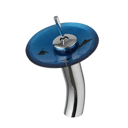 Decorbites™ Glas-Schaukel-Griff-Waschbeckenarmatur, Wasserfall-Mischbatterie, Chrom-Finish