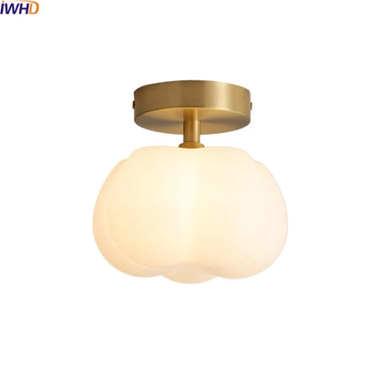 Decorbites™ Baumwoll-Form LED-Deckenleuchte – Creme. Nordischer Stil, Flur Balkon Veranda Licht.