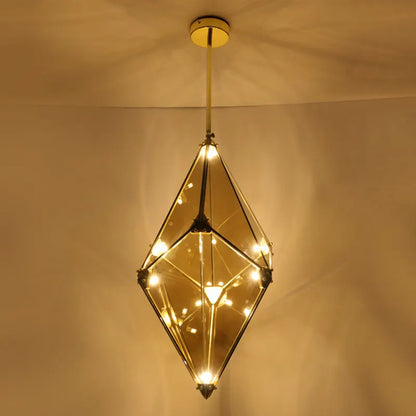 Decorbites™ Diamantglas LED-Hängeleuchte in Rauchgrau-Amber für das Wohnzimmer
