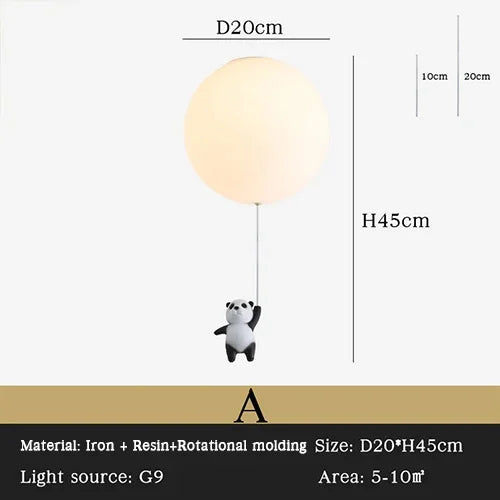 Decorbites™ Kinder Bären LED Deckenleuchter, süße Schlafzimmer-Hängeleuchte für Jungen und Mädchen