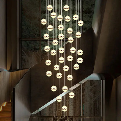 Decorbites™ Gold-Acrylic-Kronleuchter – Moderne LED-Beleuchtung für Treppenhäuser