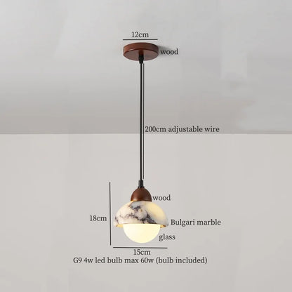 Decorbites™ Eisen-Marmor LED-Pendelleuchte Moderne Hängelampe Innenraumdekoration
