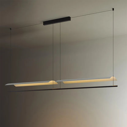 Wabi-Sabi Black Metal Acrylic Strip Pendant Light