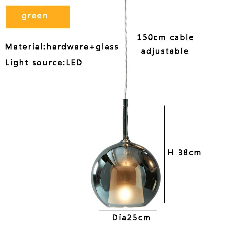 Decorbites™ Glas-Kugelleuchter: Italienische Designer-Hängeleuchte für Esszimmer, Kücheninsel
