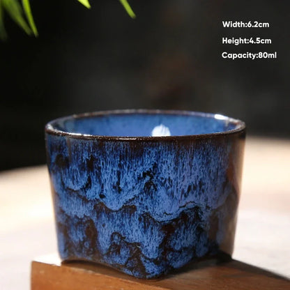 Decorbites™ Japanische Ofenverwandlungs-Keramik-Teebecher Espressotasse Kaffeetasse Töpferei Kung-Fu-Teetasse