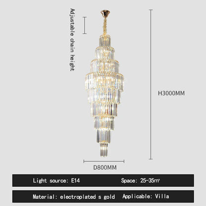 Decorbites™ Kristallanhänger-Lüster für Hotel-Lobby – Luxuriöses Hohl-Design – Nordischer Villenstil