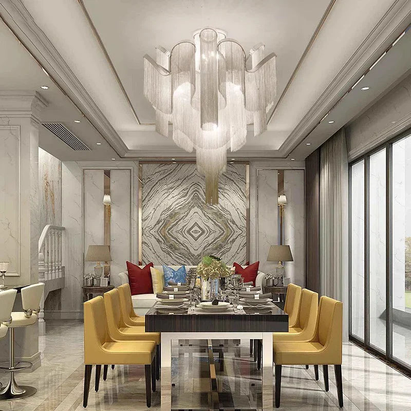Glass LED Pendant Chandelier Gold 100cm Dimmable
