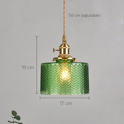 Decorbites™ Glas-Schirm-Kronleuchter-Deckenlampe für Schlafzimmer Esszimmer Grün Vintage LED