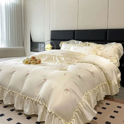 Decorbites™-Spitzenstickerei-Kühlende Bettwäsche-Set - Seidig gemütliche Bettensets