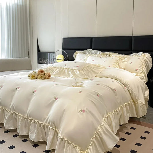 Decorbites™-Spitzenstickerei-Kühlende Bettwäsche-Set - Seidig gemütliche Bettensets