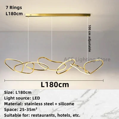Decorbites™ Gold LED Ring-Deckenleuchter: Moderner Luxus für Bar, Hotel, Schlafzimmer & Restaurant