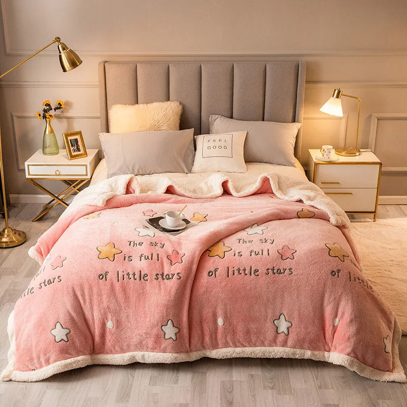 DecorBites™ Double-Sided Fleece Wool Blanket