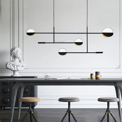 DecorBites™ Geometric Line Iron Pendant Lamp for Living Room, Bedroom, Study, Dining - Home Decor Luminare