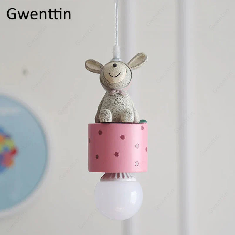 Decorbites™ Kinder-Tieranhängerlampe: Hase Löwe Katze LED-Deckenleuchte