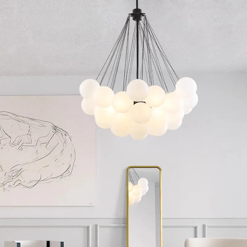 White Frosted Glass Chandelier