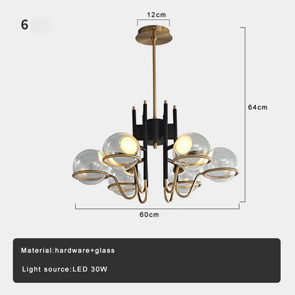 DecorBites™ Gray Glass Ceiling Chandelier Light Luxury Modern Room Decor LightS