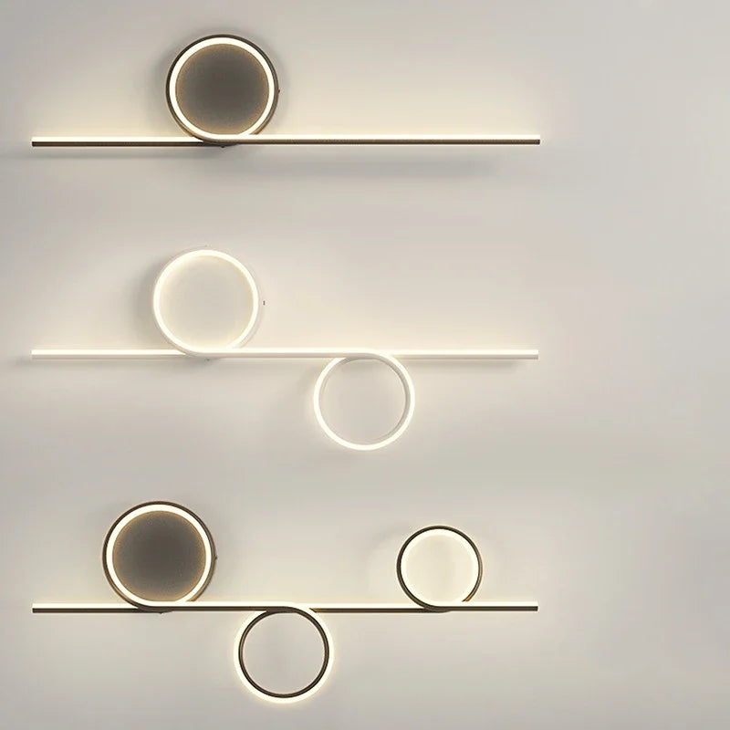 Decorbites™ Kreis Gerade Stange Wandlampe | Moderne Nordische LED Schlafzimmer Wohnzimmer Dekoration