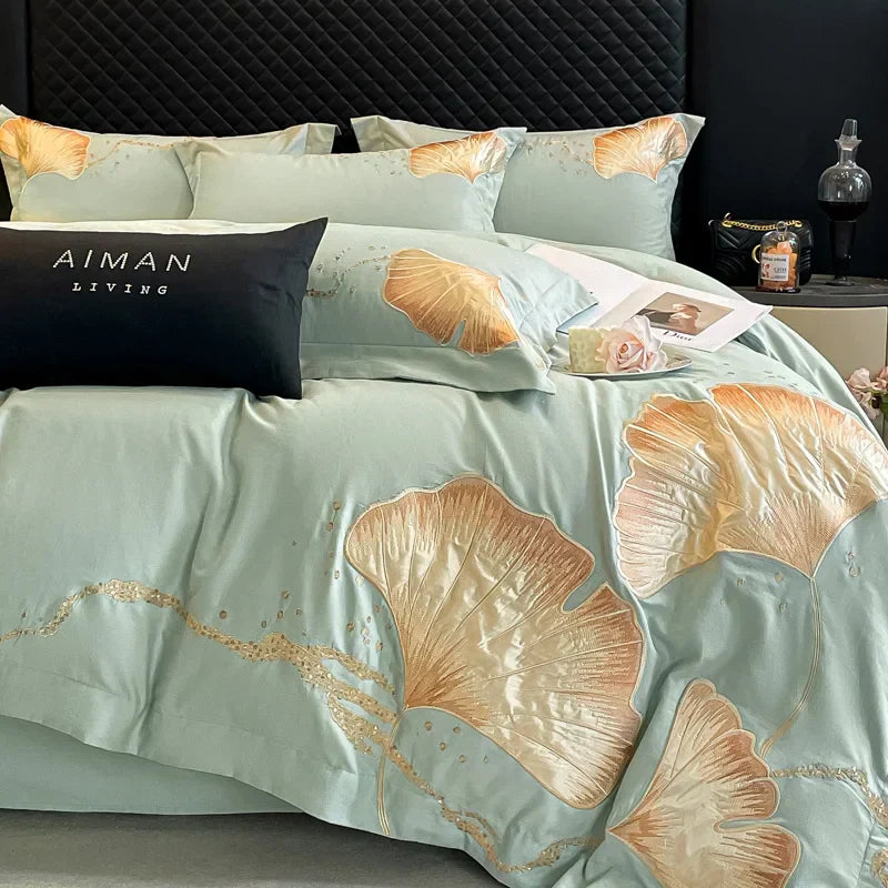 Gold Ginkgo Cotton Bedding
