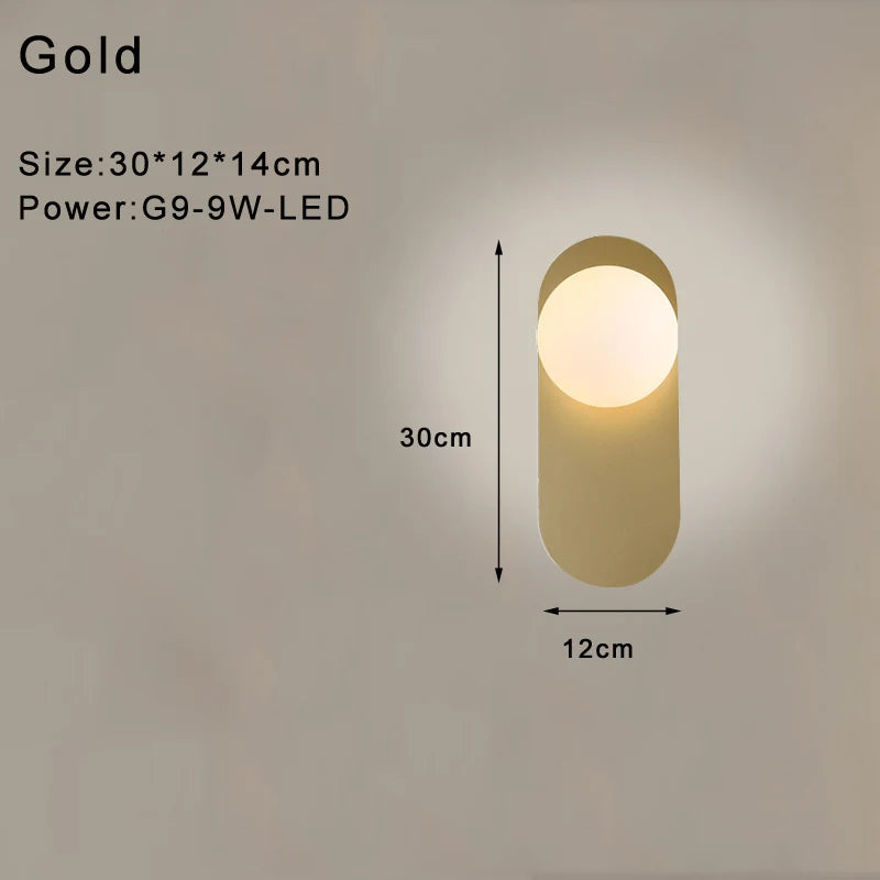 Decorbites™ Frostglas-Kugel-LED-Wandleuchte für Schlafzimmer und Flur