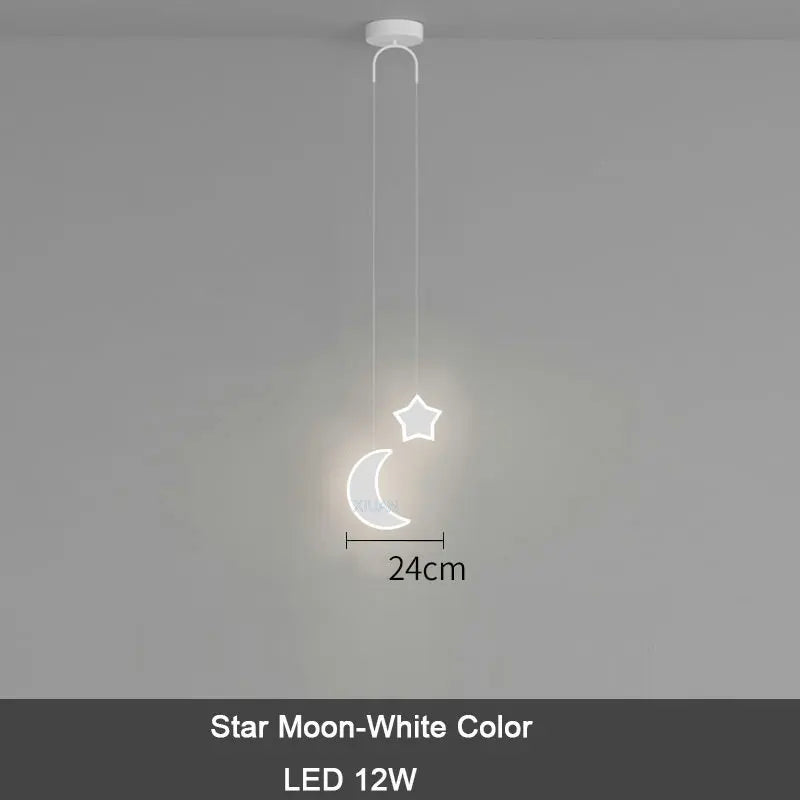 DecorBites™ Kids Star Cloud Moon Pendant Lamp with Remote Control Dimming