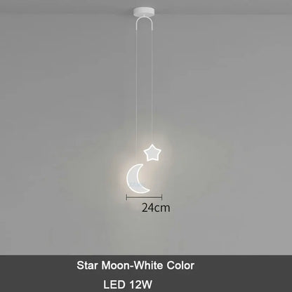 DecorBites™ Kids Star Cloud Moon Pendant Lamp with Remote Control Dimming