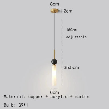 Decorbites™ Kupfer-Wandleuchte: Moderne nordische Marmor-Pendantleuchte für Wohnzimmer & Schlafzimmer